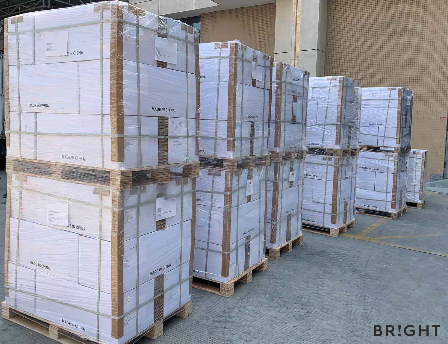 BRIGHT uses relief pallets which maximise container space and allow more solar lamps to be shipped